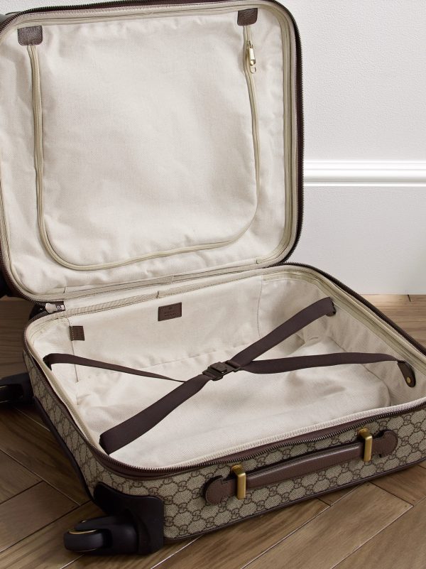 Savoy Leather-Trimmed Printed Coated-Canvas Suitcase - E2 Savoy Leather-Trimmed Printed Coated-Canvas Suitcase - E2