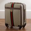 Savoy Leather-Trimmed Printed Coated-Canvas Suitcase Savoy Leather-Trimmed Printed Coated-Canvas Suitcase