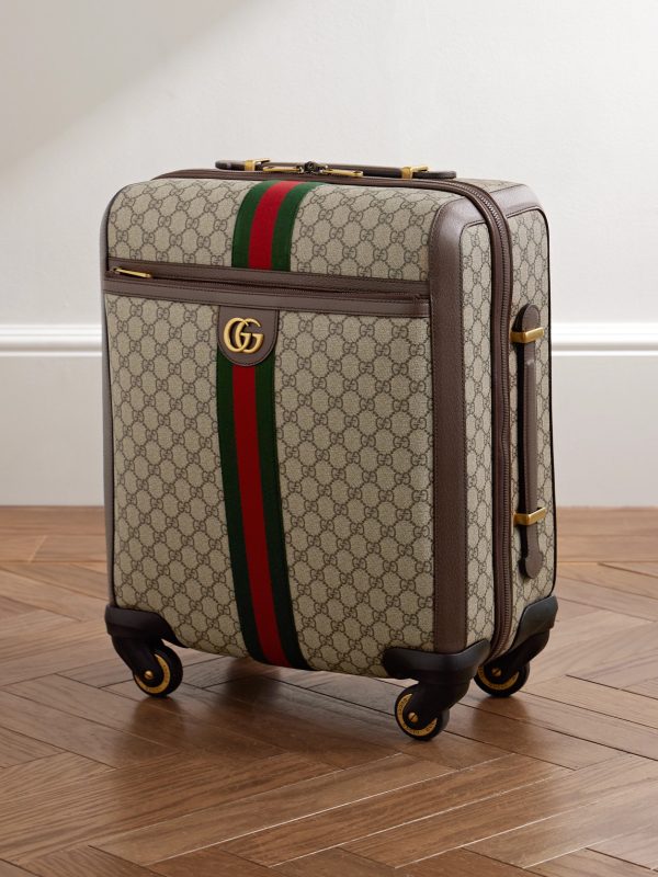 Savoy Leather-Trimmed Printed Coated-Canvas Suitcase Savoy Leather-Trimmed Printed Coated-Canvas Suitcase