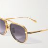 Commander Aviator-Style Brushed Two-Tone Beta Titanium Sunglasses - CU Commander Aviator-Style Brushed Two-Tone Beta Titanium Sunglasses - CU