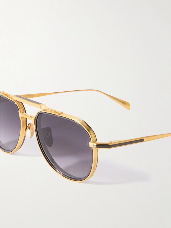 Commander Aviator-Style Brushed Two-Tone Beta Titanium Sunglasses - CU Commander Aviator-Style Brushed Two-Tone Beta Titanium Sunglasses - CU