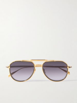 Commander Aviator-Style Brushed Two-Tone Beta Titanium Sunglasses Commander Aviator-Style Brushed Two-Tone Beta Titanium Sunglasses