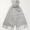 Venus 1996 Logo-Print Fringed Wool Scarf Venus 1996 Logo-Print Fringed Wool Scarf