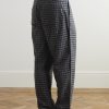 Wide-Leg Pleated Checked Seersucker Trousers - BK Wide-Leg Pleated Checked Seersucker Trousers - BK