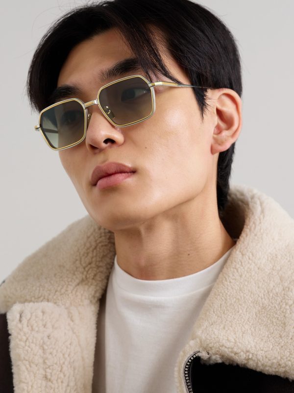 Admiral Rectangular-Frame Titanium Sunglasses - OU Admiral Rectangular-Frame Titanium Sunglasses - OU