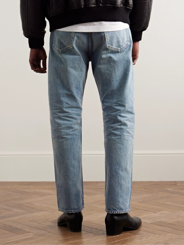 Straight-Leg Distressed Jeans - BK Straight-Leg Distressed Jeans - BK