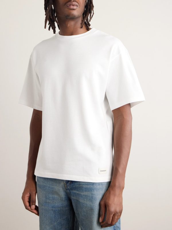 Logo-Appliquéd Cotton and Modal-Blend Jersey T-Shirt - FR