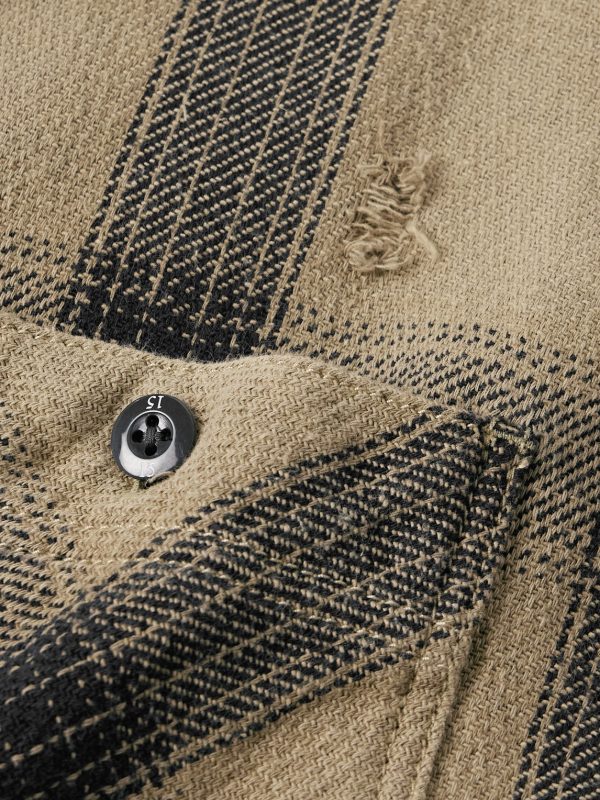 Savage Logo-Appliquéd Distressed Checked Cotton Shirt - CU
