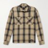 Savage Logo-Appliquéd Distressed Checked Cotton Shirt