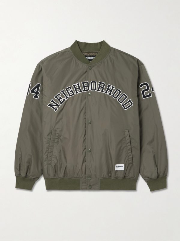 Logo-Appliquéd Nylon Bomber Jacket Logo-Appliquéd Nylon Bomber Jacket