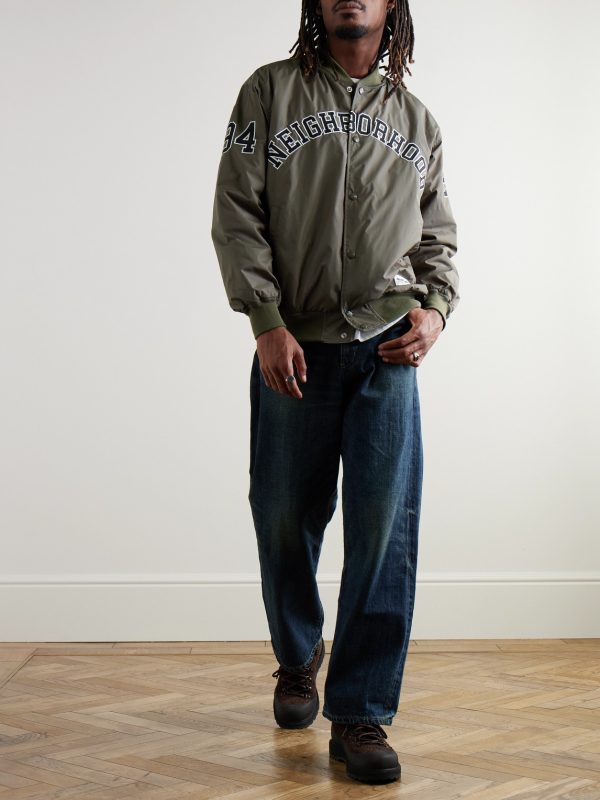 Logo-Appliquéd Nylon Bomber Jacket - OU Logo-Appliquéd Nylon Bomber Jacket - OU