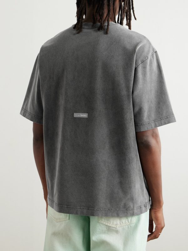 Extorr Logo-Appliquéd Garment-Dyed Cotton-Jersey T-Shirt - BK