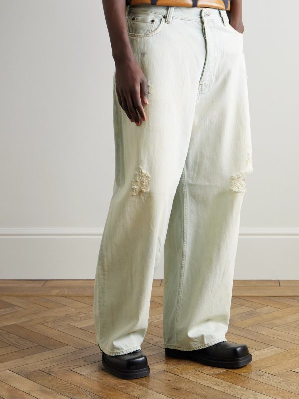 Wide-Leg Distressed Jeans - FR Wide-Leg Distressed Jeans - FR