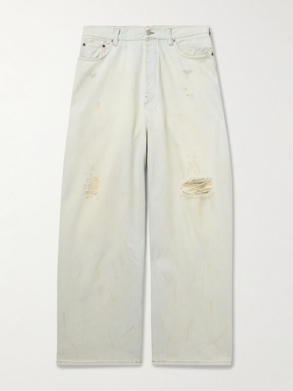 Wide-Leg Distressed Jeans Wide-Leg Distressed Jeans