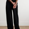Wide-Leg Pinstriped Twill Trousers - BK