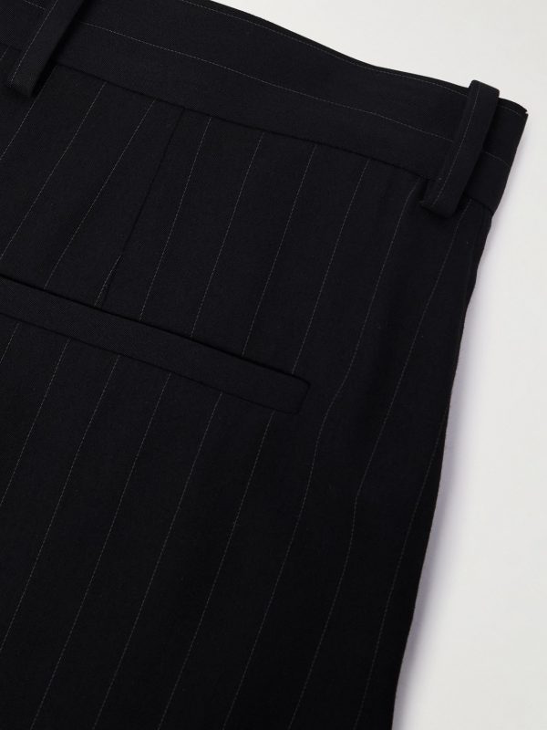Wide-Leg Pinstriped Twill Trousers - CU
