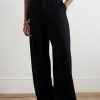 Wide-Leg Pinstriped Twill Trousers - FR