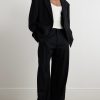Wide-Leg Pinstriped Twill Trousers - OU