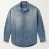 Paint-Splattered Organic Denim Shirt