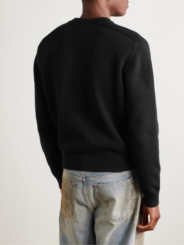 Logo-Appliquéd Cotton Sweater - BK