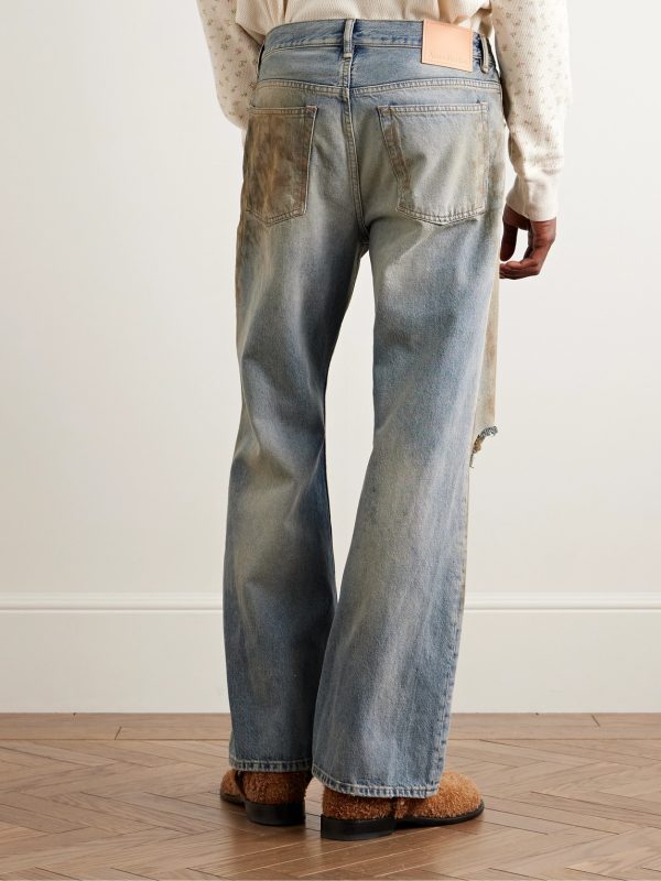 Straight-Leg Distressed Jeans - BK Straight-Leg Distressed Jeans - BK