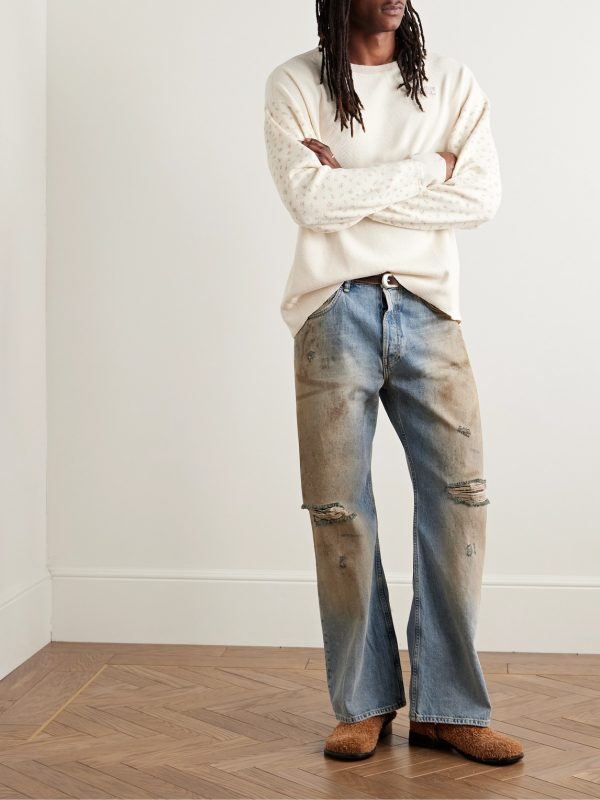 Straight-Leg Distressed Jeans - OU Straight-Leg Distressed Jeans - OU