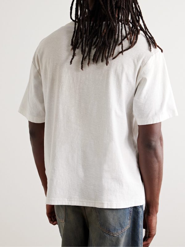 Exford Distressed Logo-Print Cotton-Jersey T-Shirt - BK Exford Distressed Logo-Print Cotton-Jersey T-Shirt - BK
