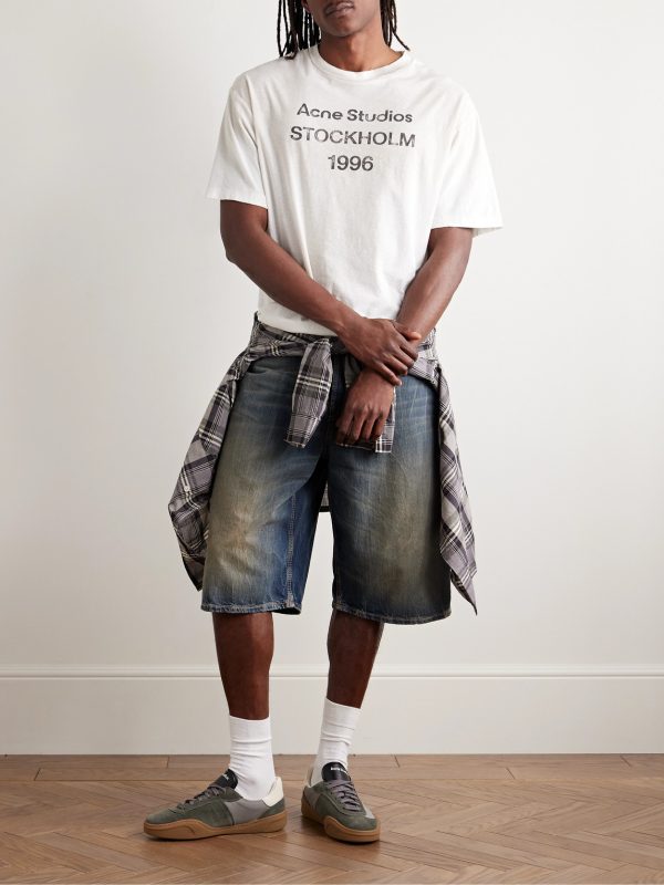 Exford Distressed Logo-Print Cotton-Jersey T-Shirt - OU Exford Distressed Logo-Print Cotton-Jersey T-Shirt - OU