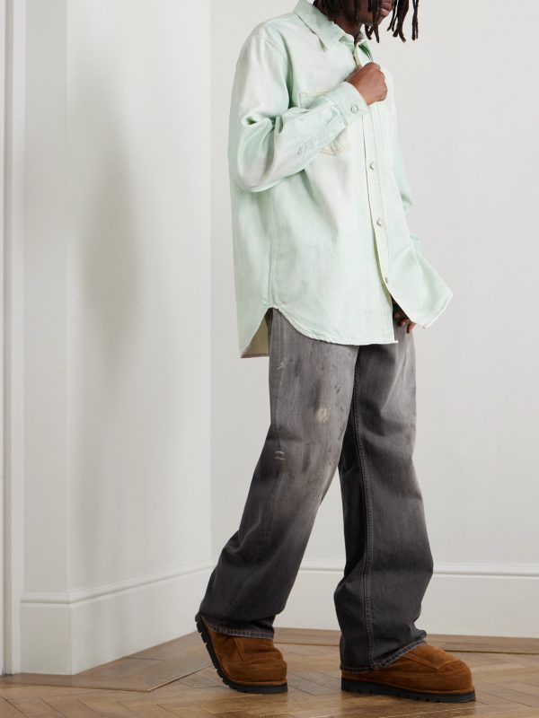 Straight-Leg Distressed Paint-Splattered Jeans - OU Straight-Leg Distressed Paint-Splattered Jeans - OU