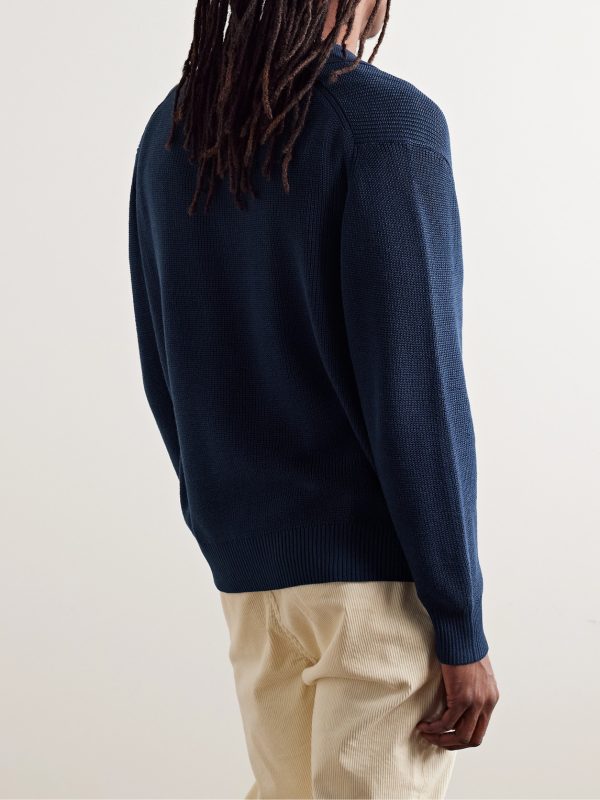 Ribbed Organic Mercerised Cotton Polo Shirt - BK