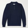 Ribbed Organic Mercerised Cotton Polo Shirt
