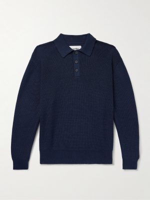 Ribbed Organic Mercerised Cotton Polo Shirt Ribbed Organic Mercerised Cotton Polo Shirt