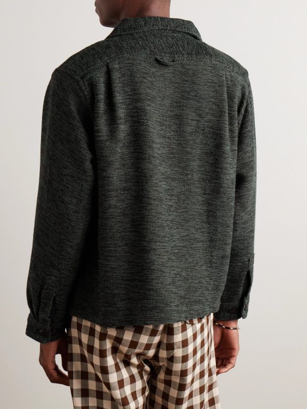Jacquard-Knit Cotton-Blend Overshirt - BK Jacquard-Knit Cotton-Blend Overshirt - BK