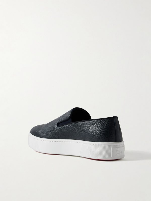 Boatissimo Cross-Grain Leather Slip-On Sneakers - BK