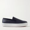 Boatissimo Cross-Grain Leather Slip-On Sneakers
