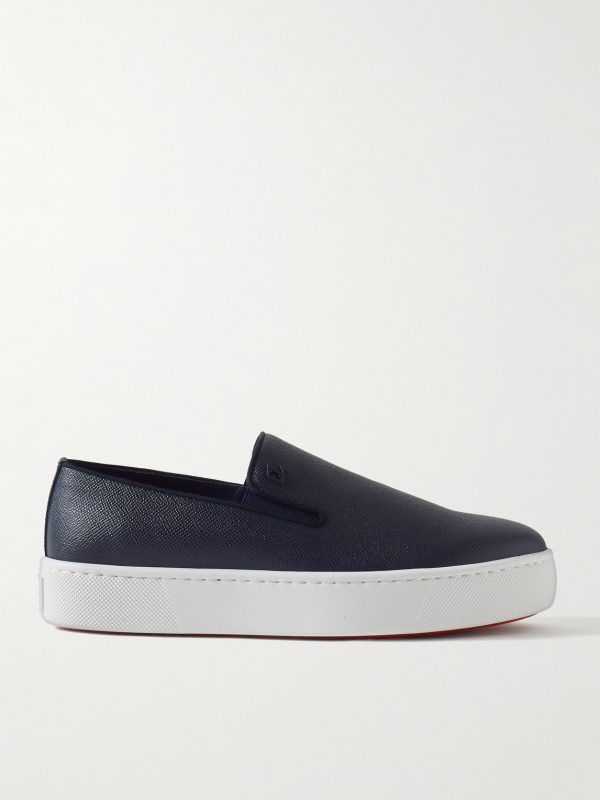 Boatissimo Cross-Grain Leather Slip-On Sneakers
