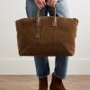 Leather-Trimmed Suede Tote Bag - E2 Leather-Trimmed Suede Tote Bag - E2
