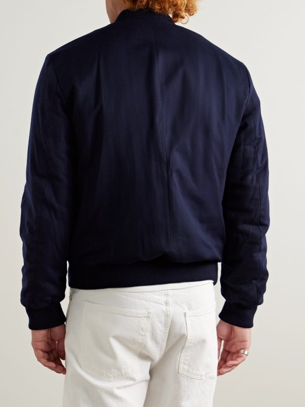 Padded Cashmere-Blend Bomber Jacket - BK Padded Cashmere-Blend Bomber Jacket - BK
