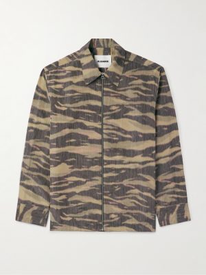 Camouflage-Print Shell Overshirt