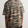 Printed Shell-Trimmed Cotton-Jersey T-Shirt - BK Printed Shell-Trimmed Cotton-Jersey T-Shirt - BK