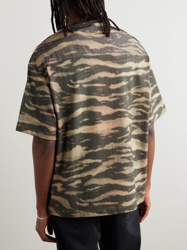Printed Shell-Trimmed Cotton-Jersey T-Shirt - BK Printed Shell-Trimmed Cotton-Jersey T-Shirt - BK