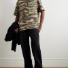 Printed Shell-Trimmed Cotton-Jersey T-Shirt - OU Printed Shell-Trimmed Cotton-Jersey T-Shirt - OU
