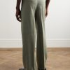 Wide-Leg Pleated Mohair and Wool-Blend Trousers - BK Wide-Leg Pleated Mohair and Wool-Blend Trousers - BK