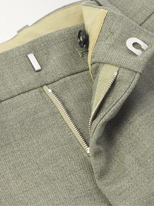 Wide-Leg Pleated Mohair and Wool-Blend Trousers - E1 Wide-Leg Pleated Mohair and Wool-Blend Trousers - E1