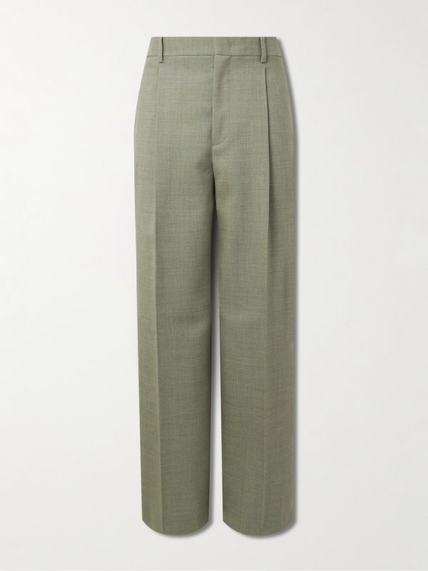 Wide-Leg Pleated Mohair and Wool-Blend Trousers Wide-Leg Pleated Mohair and Wool-Blend Trousers