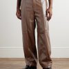 Straight-Leg Glossed Textured-Leather Trousers - FR Straight-Leg Glossed Textured-Leather Trousers - FR