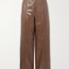 Straight-Leg Glossed Textured-Leather Trousers Straight-Leg Glossed Textured-Leather Trousers