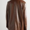 Glossed Textured-Leather Blazer - BK Glossed Textured-Leather Blazer - BK