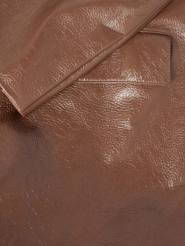 Glossed Textured-Leather Blazer - CU Glossed Textured-Leather Blazer - CU