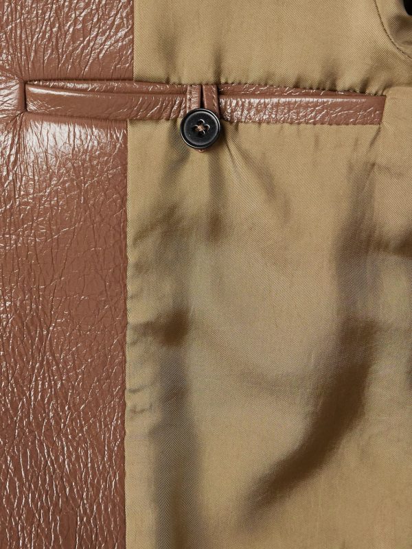 Glossed Textured-Leather Blazer - E1 Glossed Textured-Leather Blazer - E1